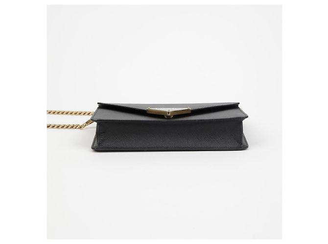 Prada Borsa a tracolla e crossbody con catena logo Triangle Nero - vista 6