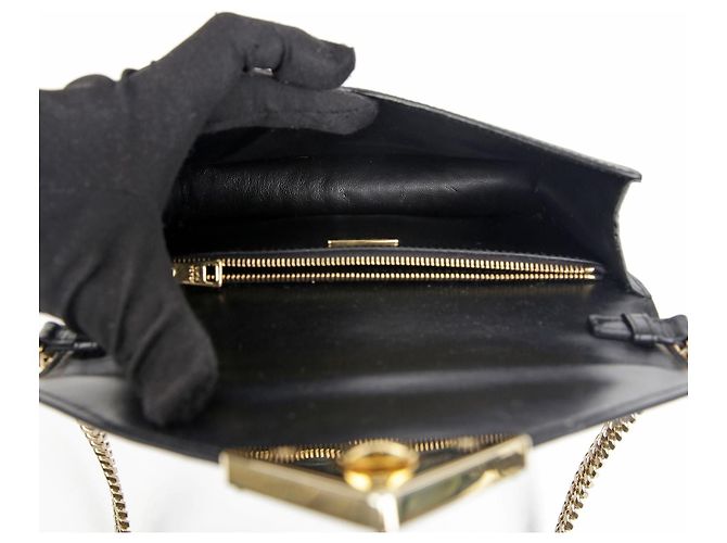 Prada Borsa a tracolla e crossbody con catena logo Triangle Nero - vista 8