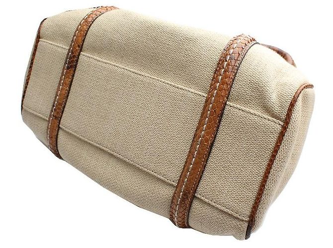 Dior Sac cabas avec bordure en python marron - vue 4