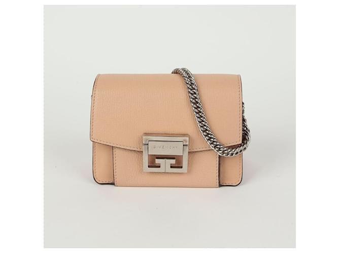 Givenchy GV3 Mini borsa a tracolla beige in pelle Marrone - vista 2