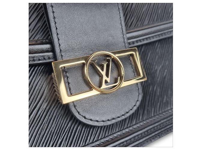 Louis Vuitton Epi Dauphine MM Borsa in pelle nera Nero - vista 5