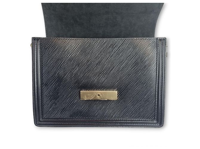 Louis Vuitton Epi Dauphine MM Borsa in pelle nera Nero - vista 6