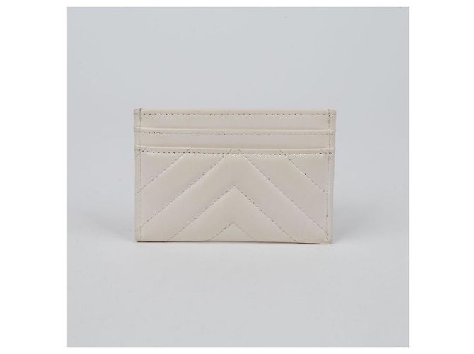 Portacarte Chanel 2.55 Bianco Pelle di Vitello Oro - vista 4