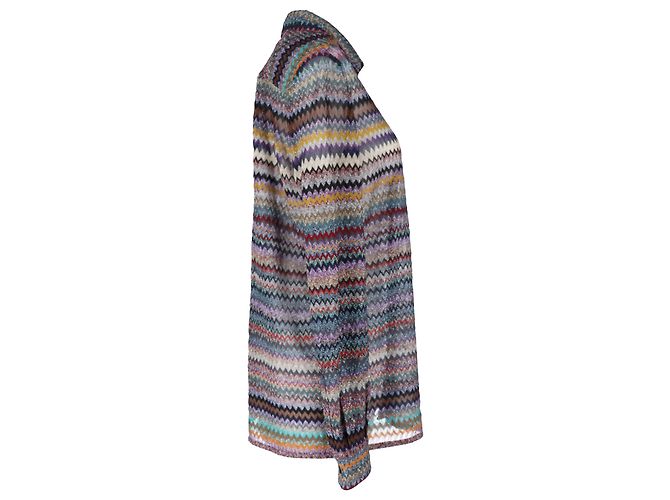Missoni Strickhemd mit Zickzack-Muster in Multicolor Viscose Mehrfarben - Ansicht 2