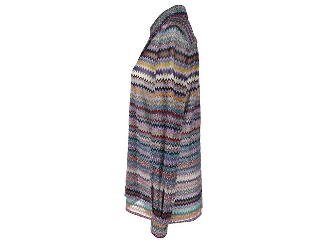 Missoni Strickhemd mit Zickzack-Muster in Multicolor Viscose Mehrfarben - Ansicht 3