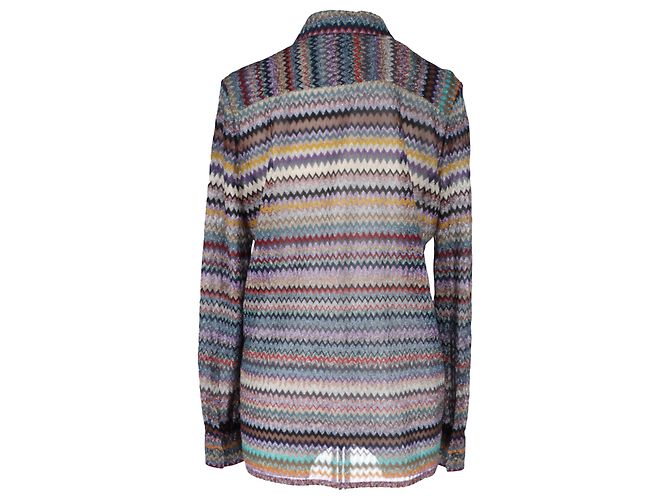 Missoni Strickhemd mit Zickzack-Muster in Multicolor Viscose Mehrfarben - Ansicht 4
