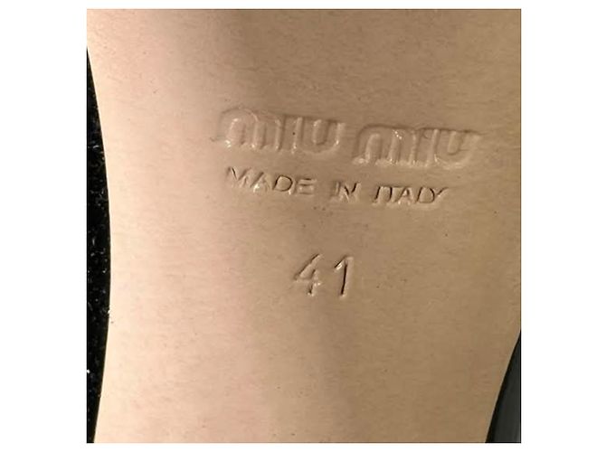 Décolleté con plateau Miu Miu in vernice nera Nero - vista 11