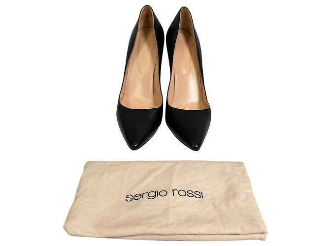 Décolleté Godiva di Sergio Rossi in pelle nera Nero - vista 10