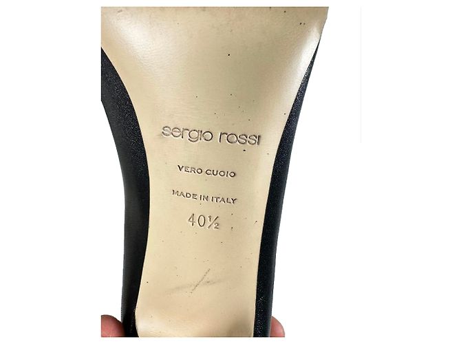 Décolleté Godiva di Sergio Rossi in pelle nera Nero - vista 9