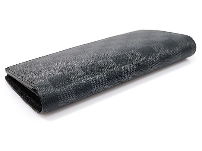 Louis Vuitton Portafoglio lungo Brazza in tela Damier Graphite Grigio - vista 5