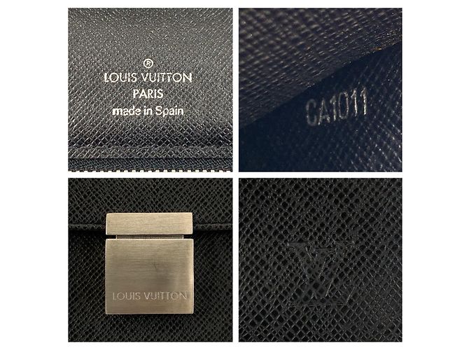 Clutch in pelle Louis Vuitton Taiga Selenga Nero - vista 3