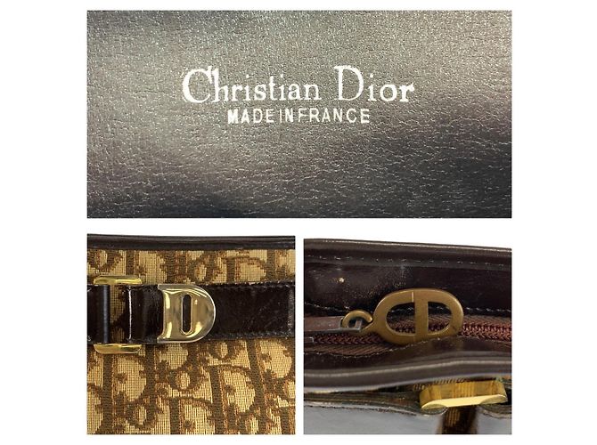 Borsa a tracolla Dior Trotter in tela e pelle Marrone Beige - vista 3