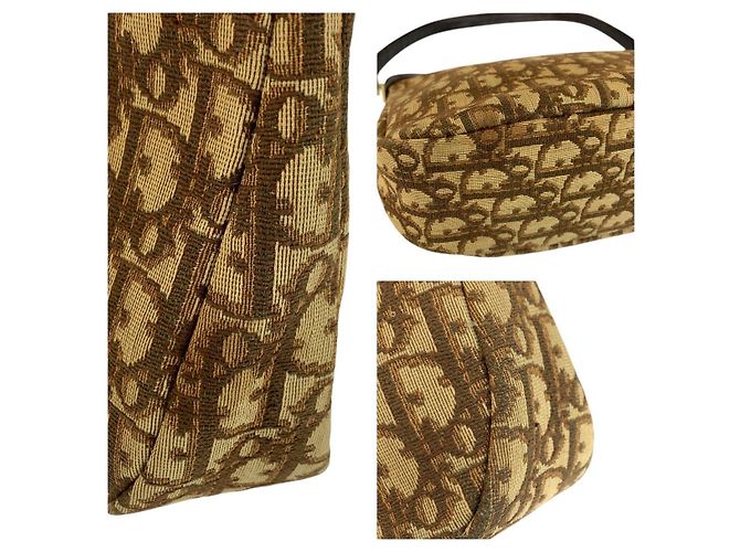 Borsa a tracolla Dior Trotter in tela e pelle Marrone Beige - vista 6