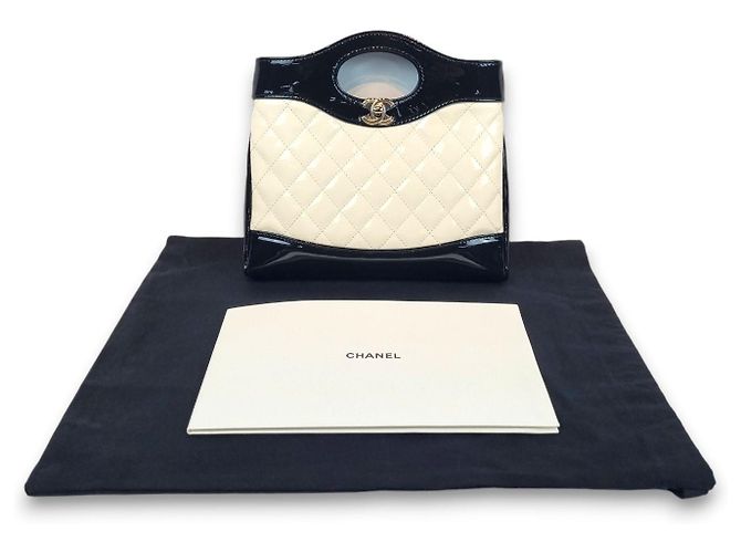 Chanel Two-tone Mini 31 Tasche Schwarz Weiß Leder - Ansicht 10