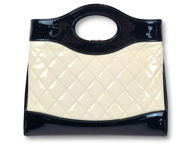 Chanel Two-tone Mini 31 Tasche Schwarz Weiß Leder - Ansicht 2