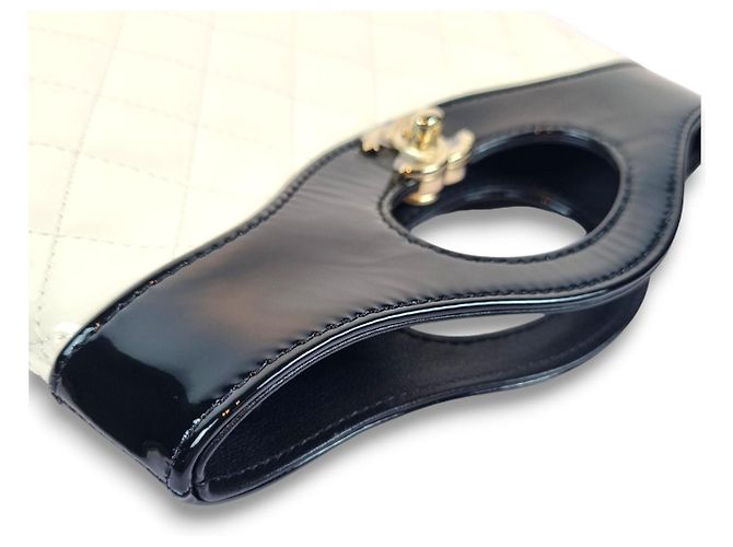 Chanel Two-tone Mini 31 Tasche Schwarz Weiß Leder - Ansicht 4