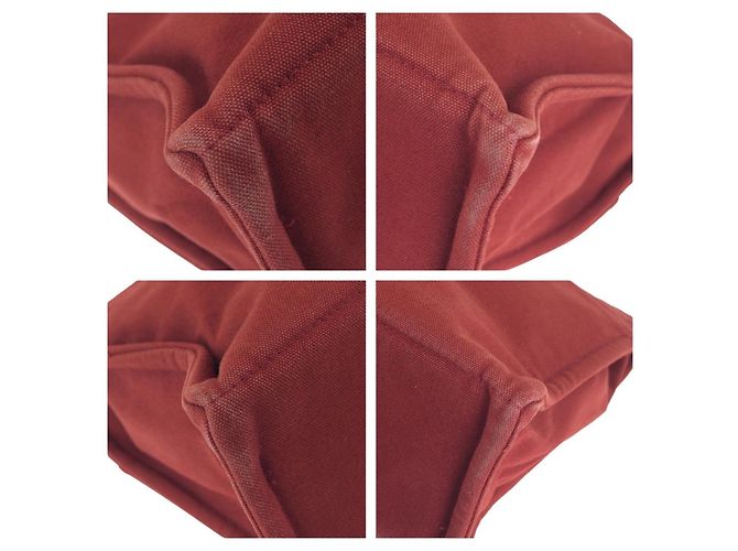 Hermès Borsa Tote Hermes Canvas Fourre-Tout MM Rosso - vista 3