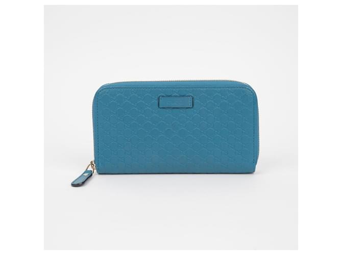 Gucci Portafoglio lungo Microshima Blu - vista 2