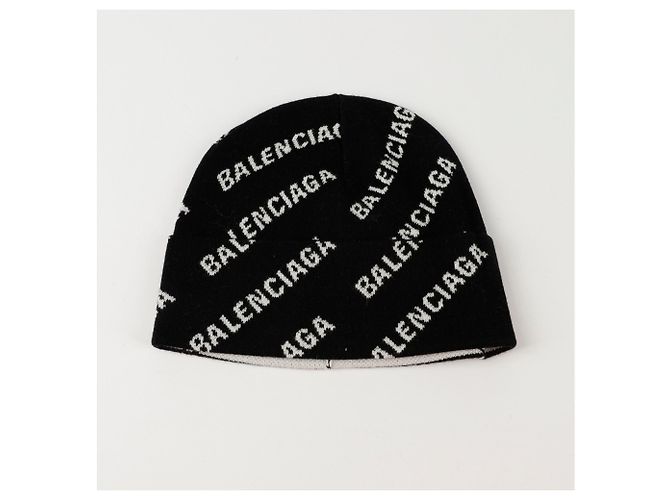 Berretto Balenciaga Allover Logo Nero - vista 2