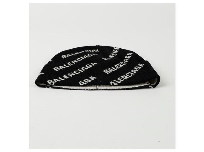 Berretto Balenciaga Allover Logo Nero - vista 3