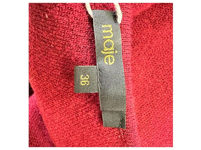 Vestido mini de malha Ritorsa da Maje em lã vermelha Vermelho Bordeaux - vista 4