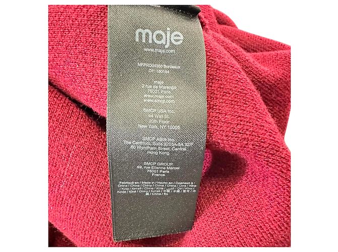 Vestido mini de malha Ritorsa da Maje em lã vermelha Vermelho Bordeaux - vista 5