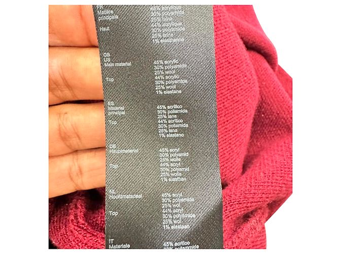 Vestido mini de malha Ritorsa da Maje em lã vermelha Vermelho Bordeaux - vista 6