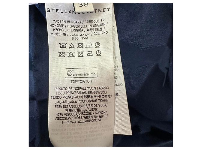Stella Mc Cartney Blusa de seda azul con jacquard de caballos Stella McCartney - vista 7