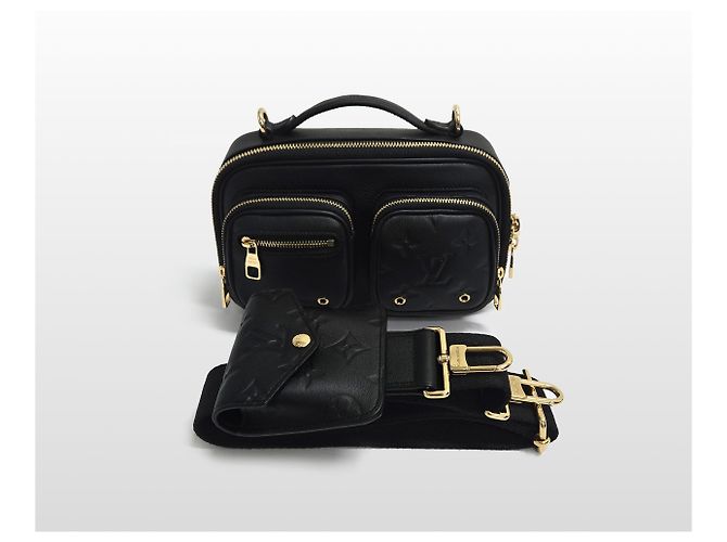 Louis Vuitton Borsa a tracolla utility in pelle di vitello con tasche multiple Nero - vista 3