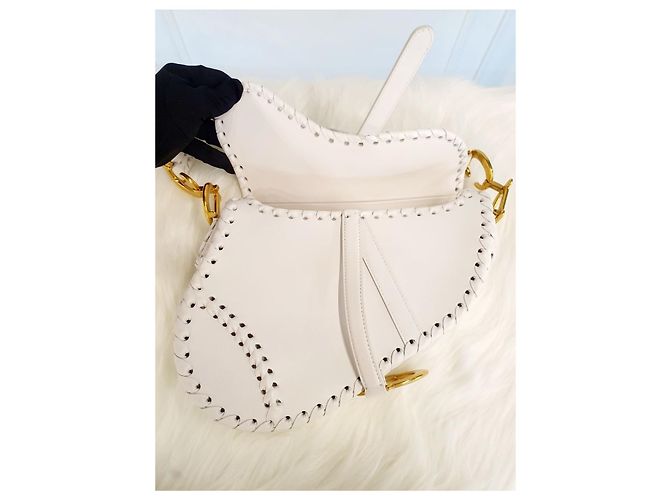 Dior Borsa Saddle White Stitch - vista 4