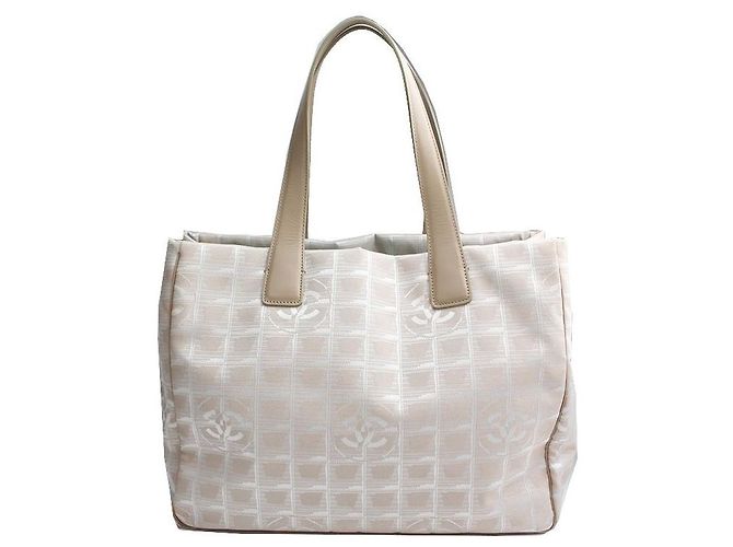 Chanel Tote e borsa a tracolla in jacquard beige Marrone - vista 3