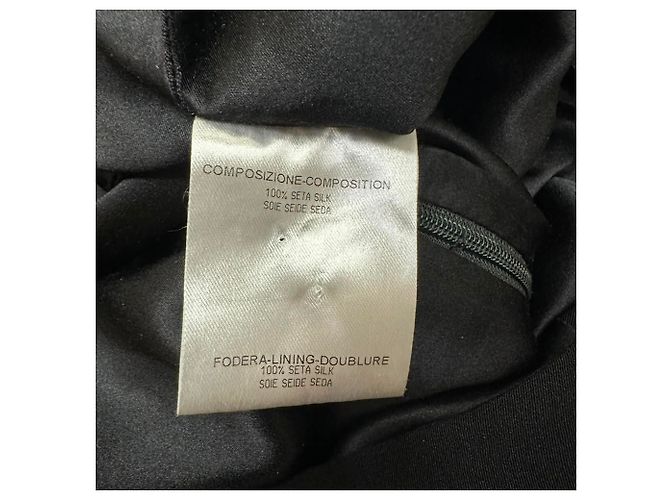 Abito midi con scollo a drapé in seta nera Alexander McQueen Nero - vista 6