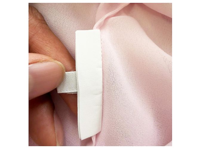 Camicia con volant in seta rosa Prada - vista 7