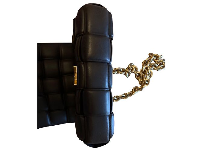 Sac Chain Cassette Bottega Veneta en cuir agneau noir Marron - vue 4