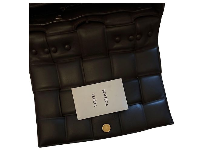 Sac Chain Cassette Bottega Veneta en cuir agneau noir Marron - vue 6