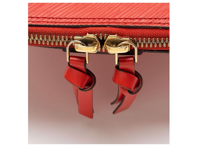 Mini borsa Alma in pelle Epi Louis Vuitton Rosso - vista 10