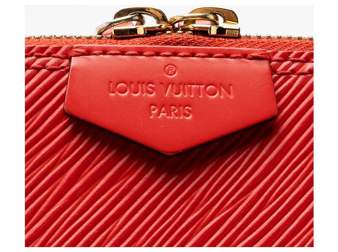 Mini borsa Alma in pelle Epi Louis Vuitton Rosso - vista 9