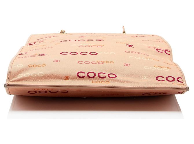 Gabrielle Tote Chanel Vintage Canvas Coco Logo Rosa - vista 4