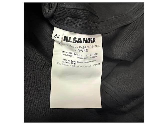 Abito midi Jil Sander in seta nera Nero - vista 5