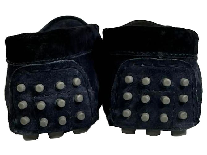 Mocassini Manolo Blahnik in scamosciato blu navy - vista 3