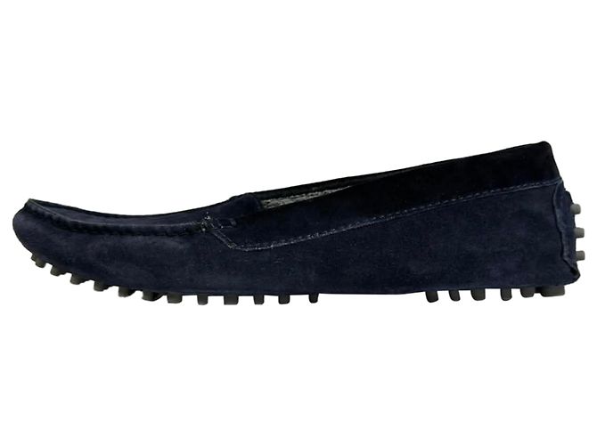 Mocassini Manolo Blahnik in scamosciato blu navy - vista 4