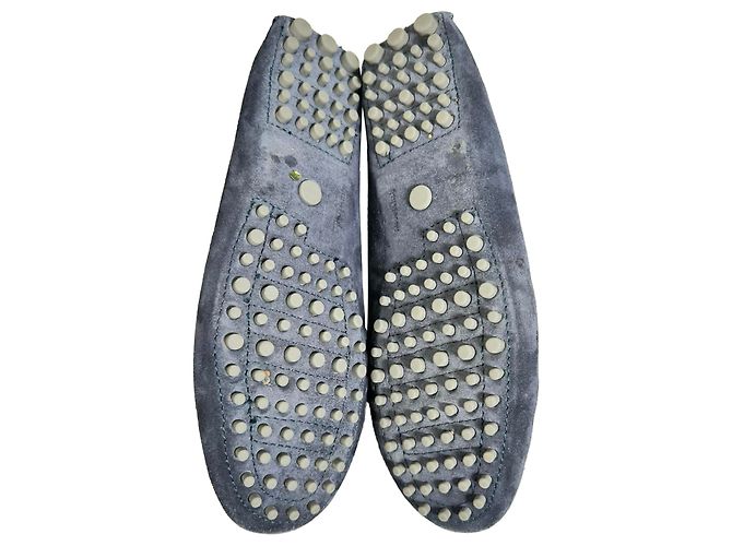 Mocassini Manolo Blahnik in scamosciato blu navy - vista 7