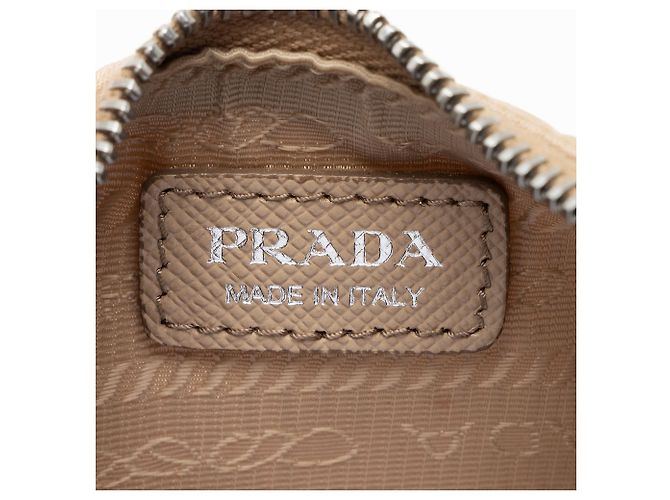 Prada Tessuto Re-Edition Mini Crossbody Marrone Beige - vista 7