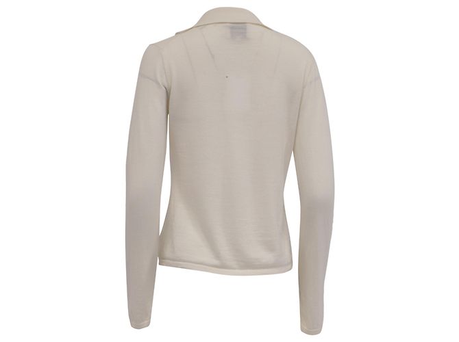 Reformation Polo-Pullover aus cremefarbener Merinowolle Weiß Roh - Ansicht 4