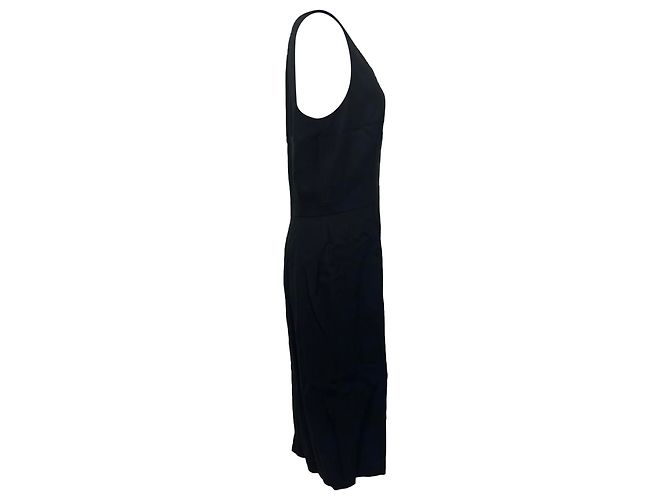 Abito midi vintage Alexander McQueen con scollo a cuore in viscosa nera Nero - vista 2