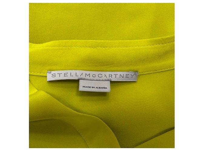 Stella Mc Cartney Camicetta Stella McCartney con collo mandarino in seta gialla Giallo - vista 4