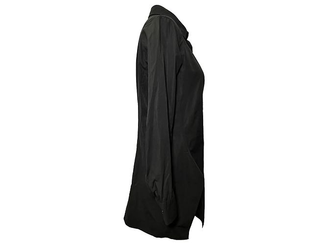 Jil Sander Button-Down-Hemd aus schwarzer Baumwolle Python drucken - Ansicht 2