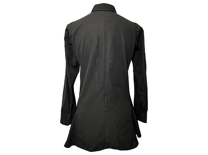 Jil Sander Button-Down-Hemd aus schwarzer Baumwolle Python drucken - Ansicht 3