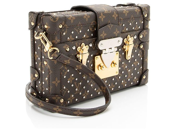 Louis Vuitton Bolsa Petite Malle em Canvas Monogram com tachas Marrom - vista 2