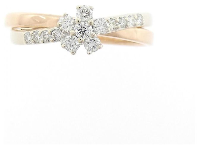 Autre Marque Anello in oro bianco e oro rosa 750 con diamanti D'oro - vista 2